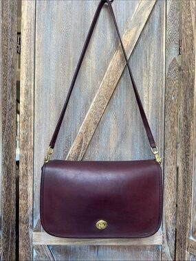 Coach RARE Vintage Oxblood Burgundy Leather Clutch Crossbody HARD TO FIND!!